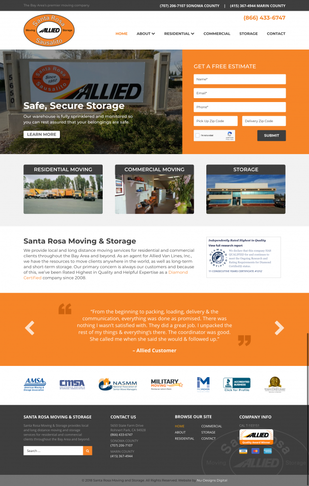 Santa Rosa Moving Nu Designs Digital Santa Rosa Moving Homepage