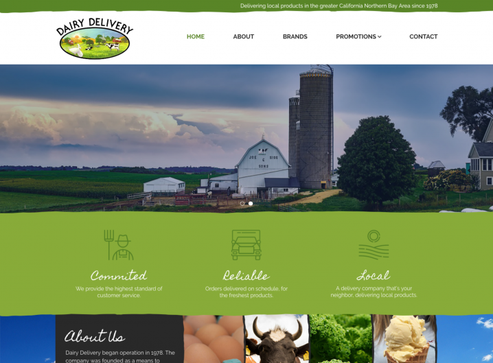 Dairy Delivery Home page