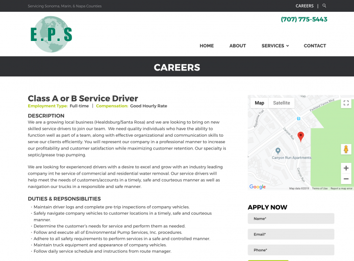 Environmental Pump Services career detail page