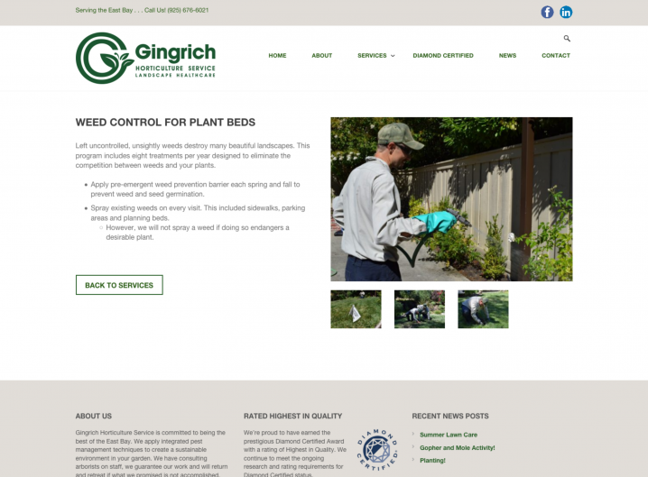 Gingrich Horticulture service detail page