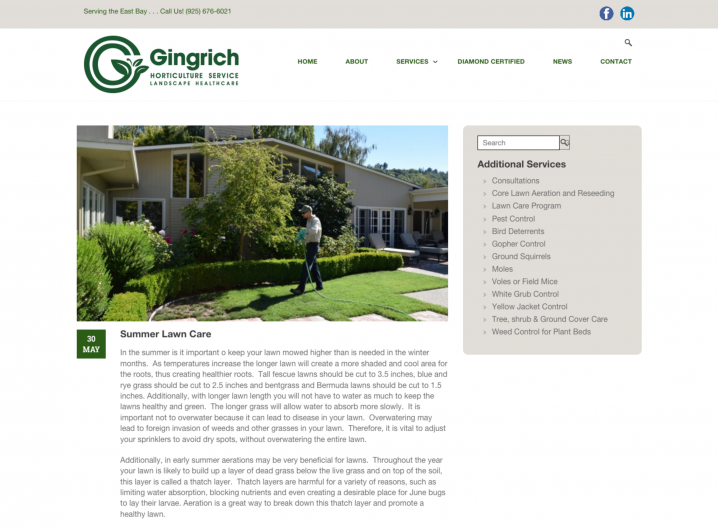 Gingrich Horticulture blog page