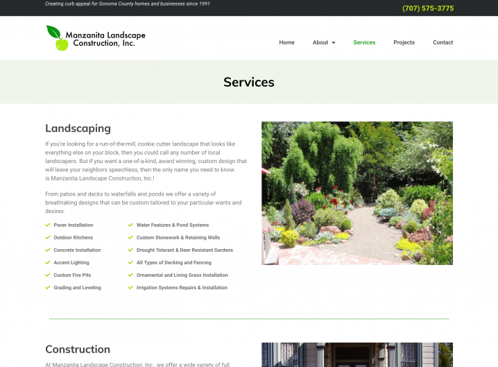 Manzanita Landscape Construction Services