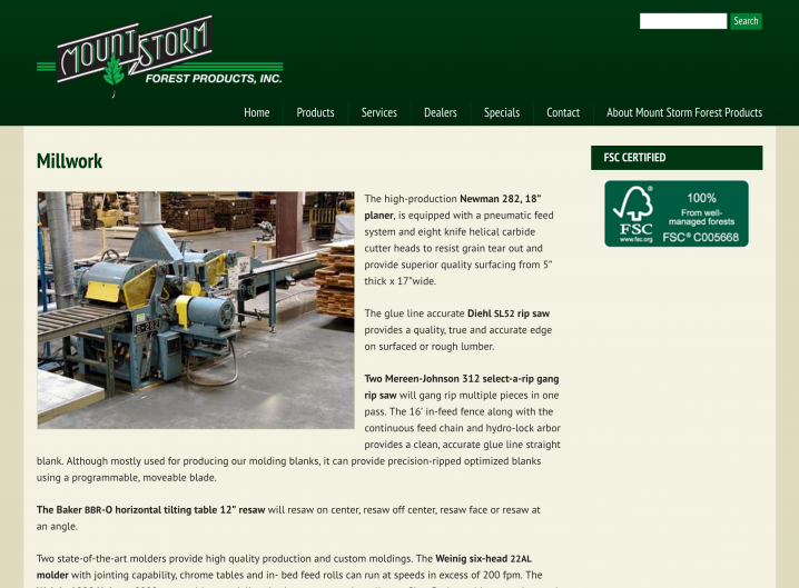 Millwork Service page