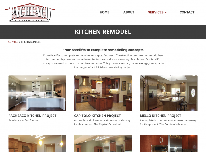 Pacheaco Construction Kitchen Projects overview